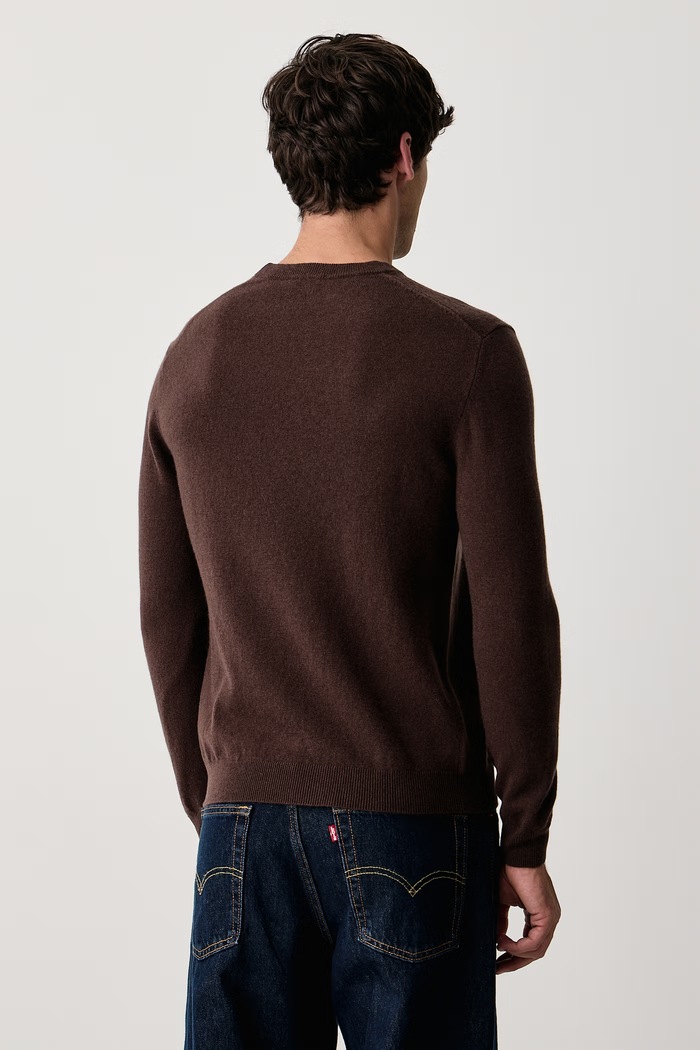 Odzież United Colors of Benetton Sweter męski wełniany 1002U1G34 brązowy