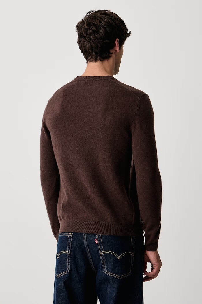 Odzież United Colors of Benetton Sweter męski wełniany 1002U1G34 brązowy