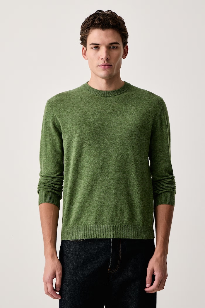 United Colors of Benetton Sveter pánsky vlnený zelená 1002U1G34