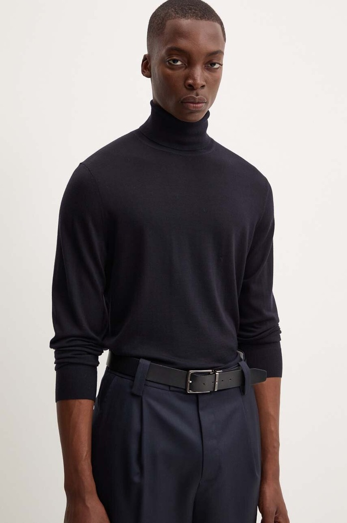 Theory sweter wełniany wełna granatowy M0781705