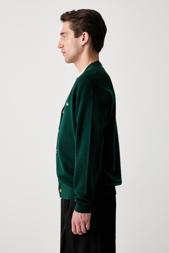 Drôle de Monsieur Le Cardigan Drôle kardigan wełniany męski PERM.CA123.WO007.DGN zielony AA00