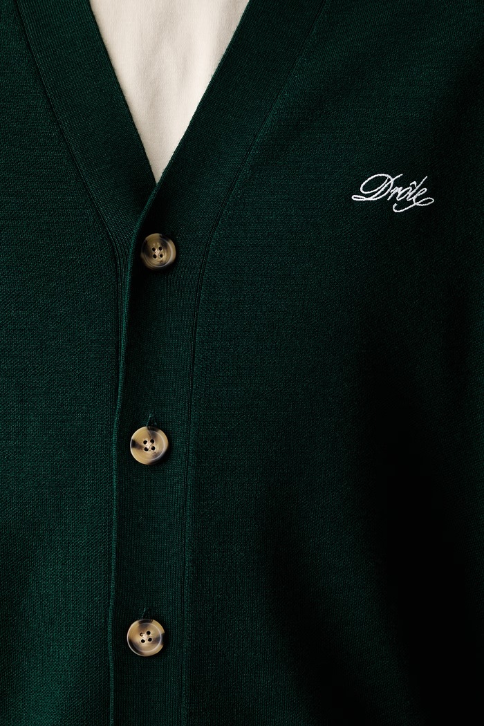 Drôle de Monsieur Le Cardigan Drôle kardigan wełniany męski PERM.CA123.WO007.DGN zielony