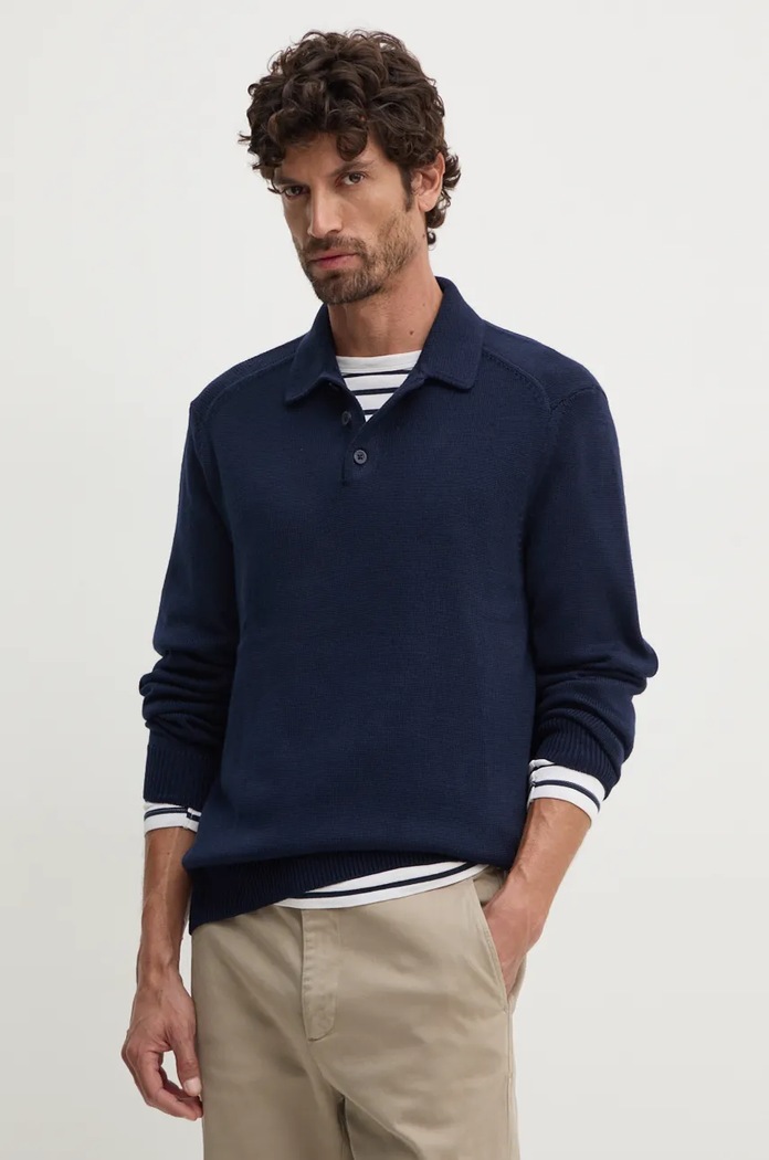 Armani Exchange Sveter s prímesou vlny Armani Exchange tmavomodrá 6DZF1A.ZM1LZ