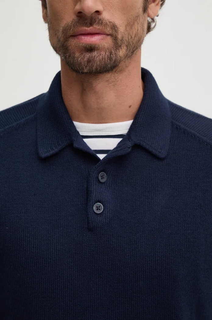 Sveter s prímesou vlny Armani Exchange Armani Exchange tmavomodrá 6DZF1A.ZM1LZ
