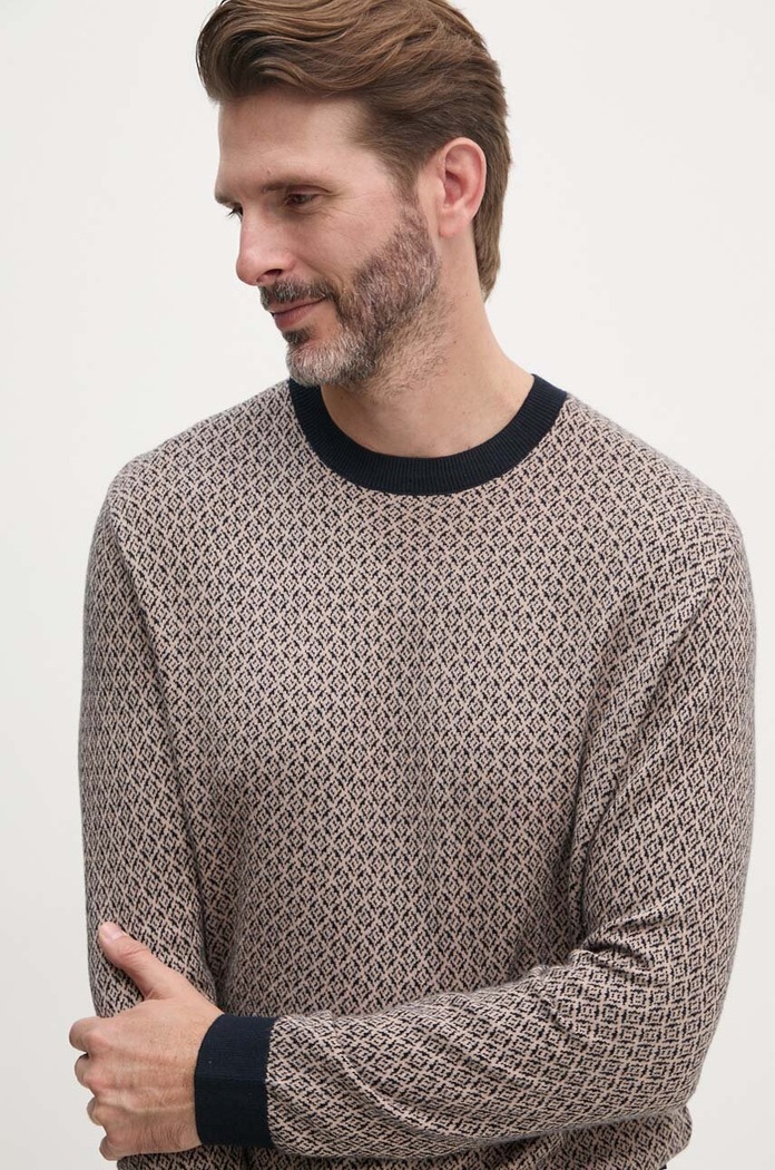 Armani Exchange sweter z domieszką jedwabiu granatowy 6DZM1E.ZMW8Z