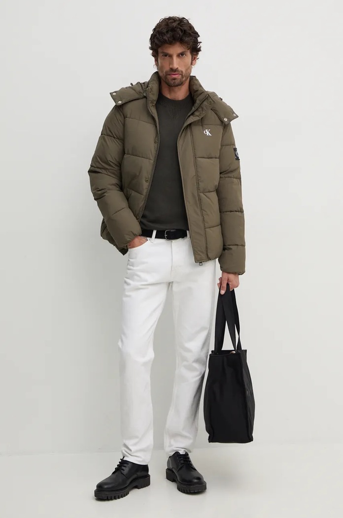 Svetr z vlněné směsi Armani Exchange 6DZM1F.ZM1LZ zelená AW24