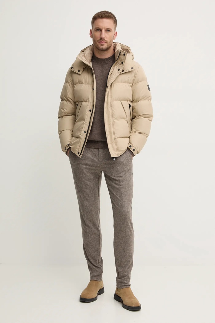 Armani Exchange sweter z domieszką wełny 6DZM1F.ZM1LZ brązowy AW24