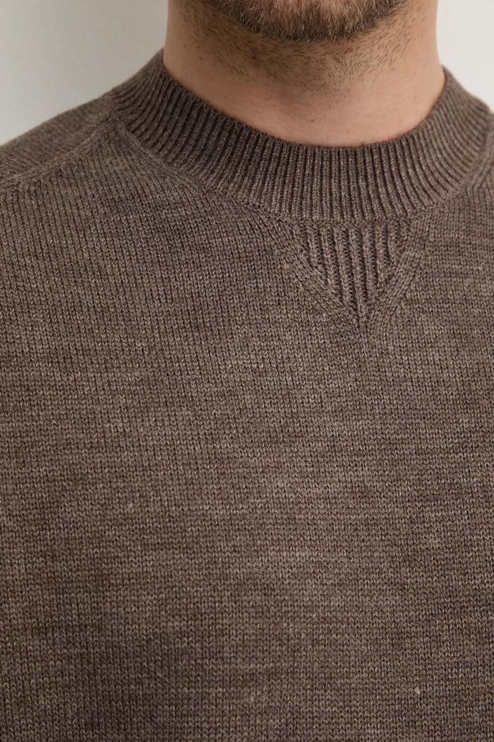 Armani Exchange sweter z domieszką wełny 6DZM1F.ZM1LZ brązowy
