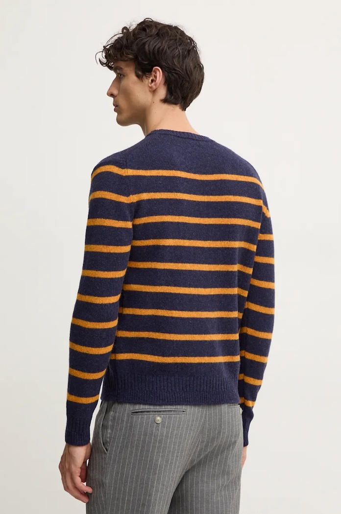 United Colors of Benetton sweter wełniany 103MK107U granatowy NC24