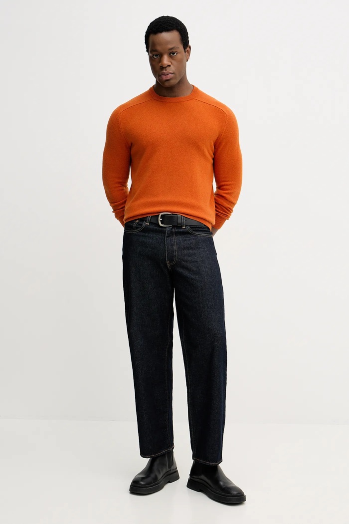United Colors of Benetton sweter wełniany 1006U108W pomarańczowy AW25