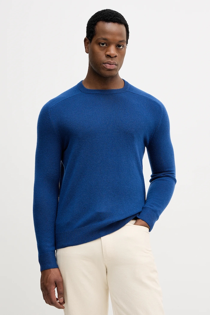 United Colors of Benetton sweter wełniany niebieski 1006U108W