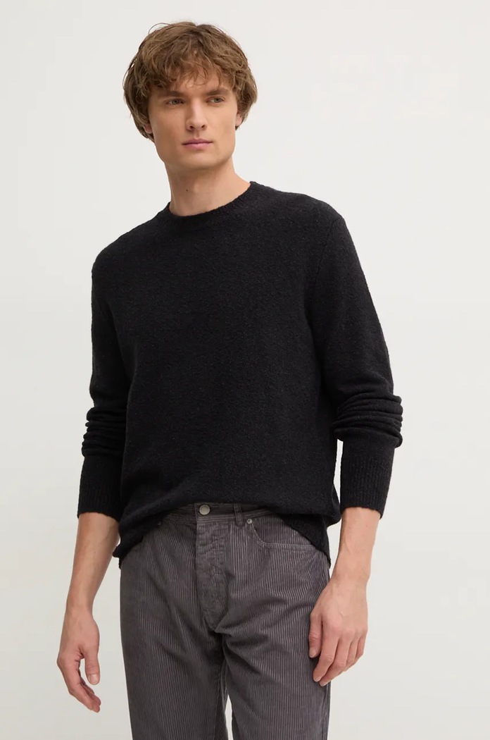 United Colors of Benetton sweter z domieszką wełny okrągły szary 10R2U108E