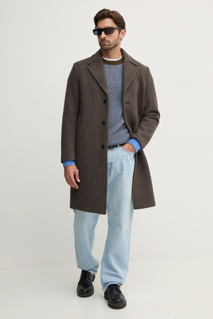 United Colors of Benetton sweter wełniany 103AK108O niebieski NC24