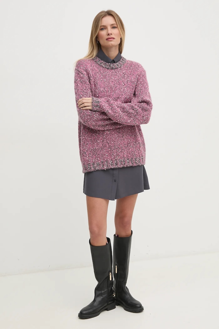 Светр з домішкою вовни United Colors of Benetton 116NU108M рожевий NC24