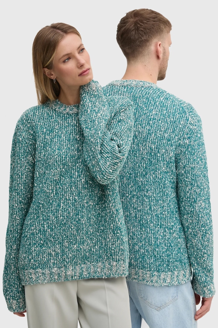 Pulover s primesjo volne United Colors of Benetton Srednje debeline turkizna 116NU108M