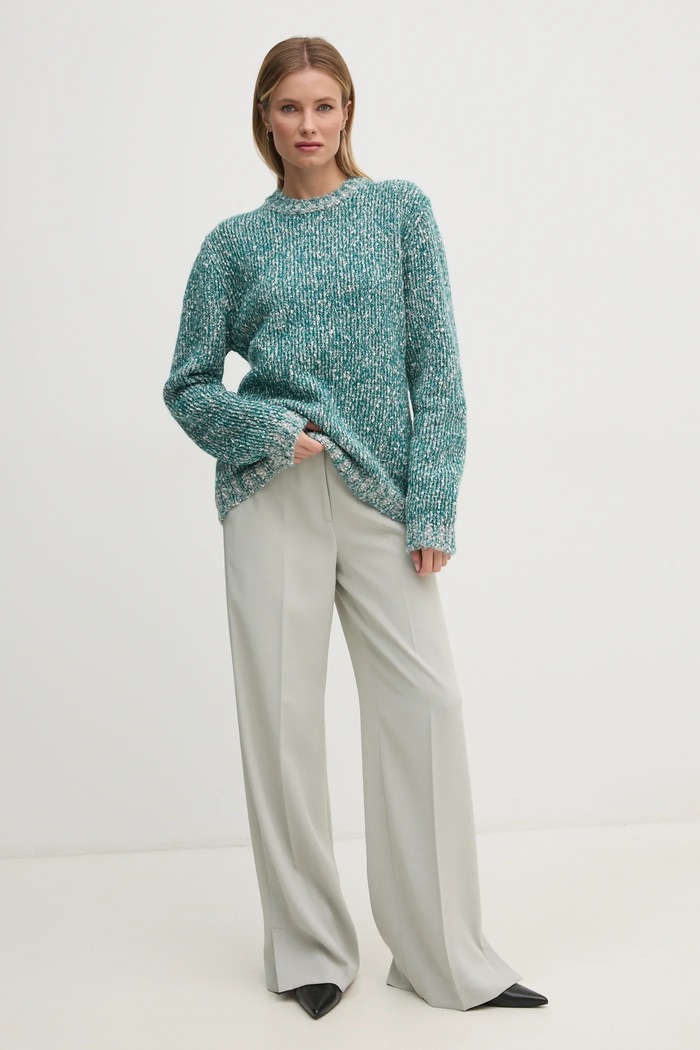 Pulover s primesjo volne United Colors of Benetton 116NU108M turkizna NC24