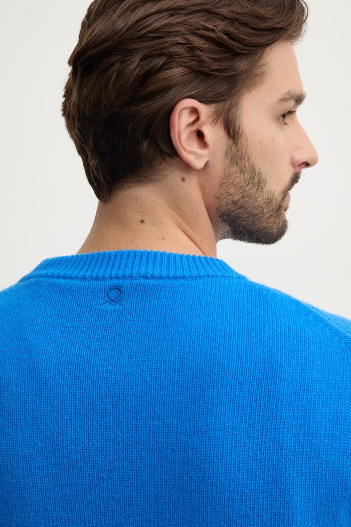 United Colors of Benetton sweter wełniany 1344U108G niebieski