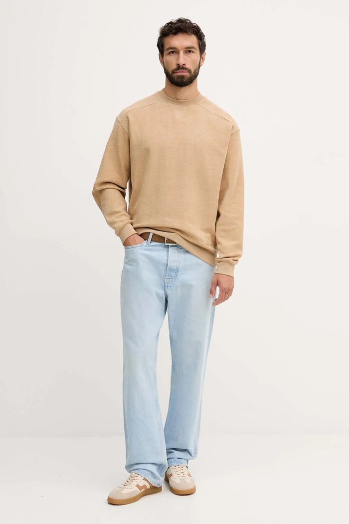 Bavlnená mikina United Colors of Benetton 3NMEU109T zelená AW25