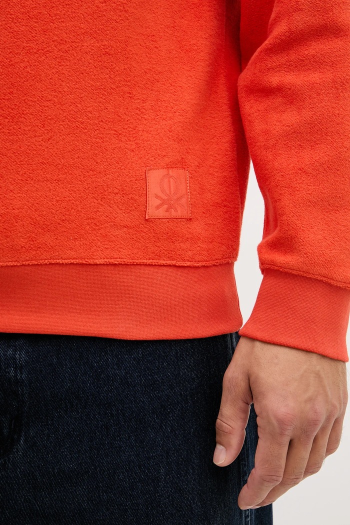 United Colors of Benetton bluza bawełniana 3NMEU109T pomarańczowy