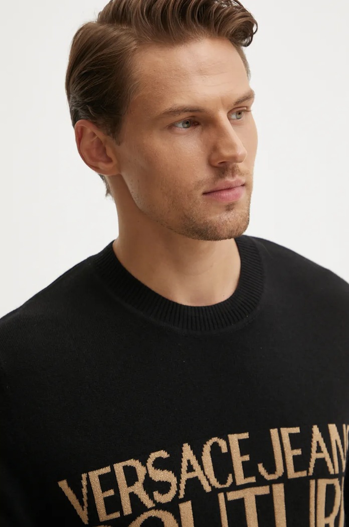 Volnen pulover Versace Jeans Couture črna 77GAFM01.CMH80