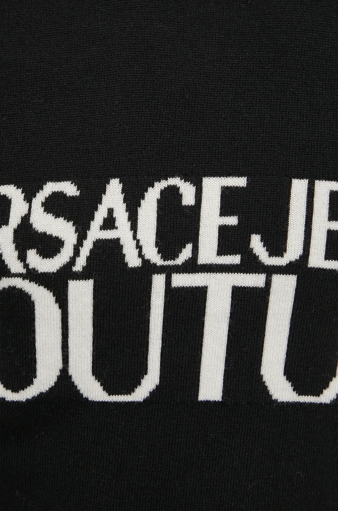 Versace Jeans Couture gyapjú pulóver 77GAFM01.CMH80 fekete