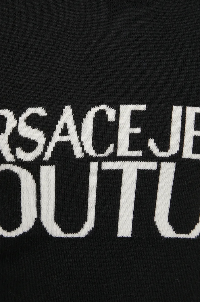 Versace Jeans Couture gyapjú pulóver 77GAFM01.CMH80 fekete