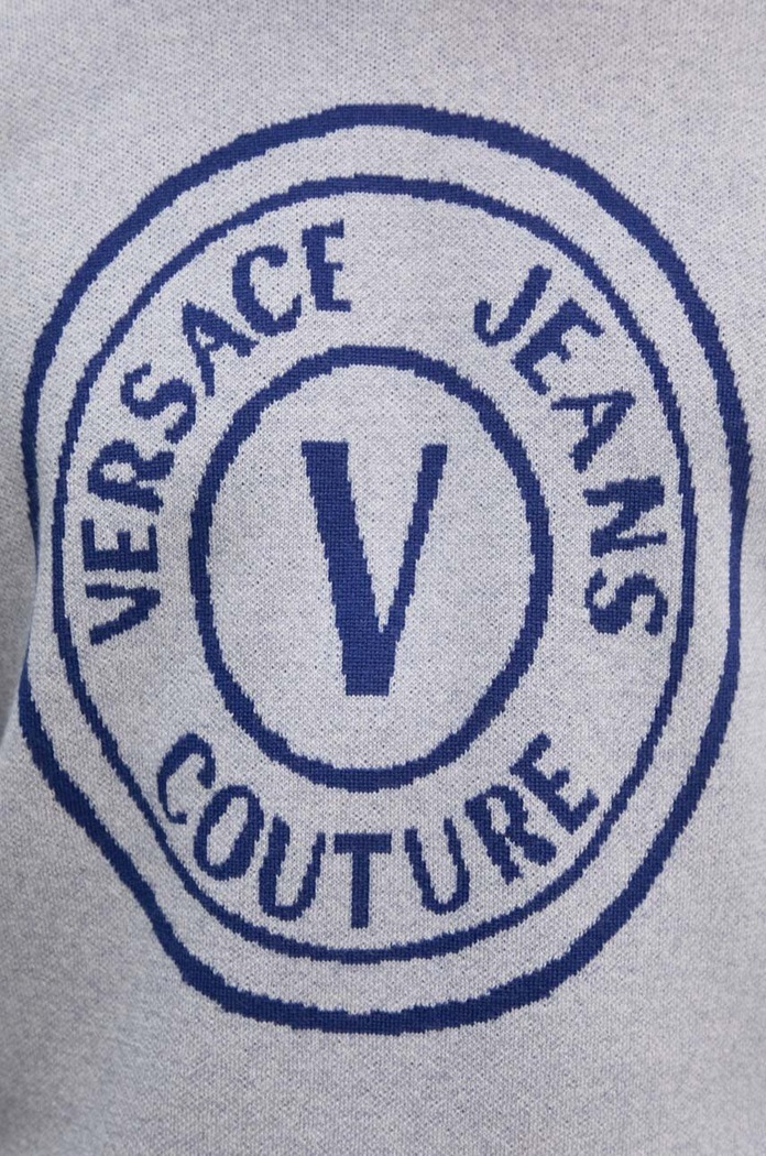 Versace Jeans Couture gyapjú pulóver 77GAFM02.CMH42 szürke
