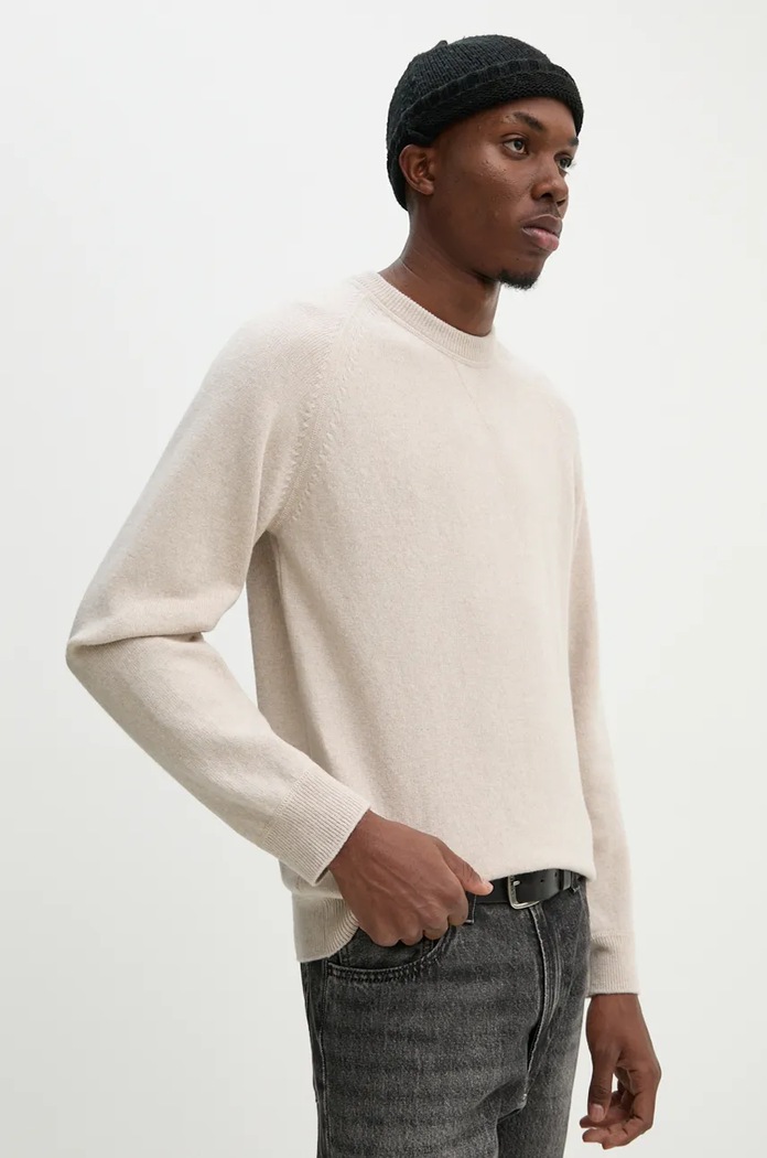 Vlnený sveter PS Paul Smith melanž béžová M2R.534X.L21935