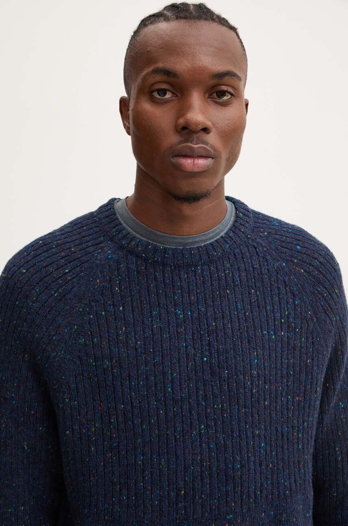 Vlnený sveter PS Paul Smith vlna tmavomodrá M2R.968Y.N22234