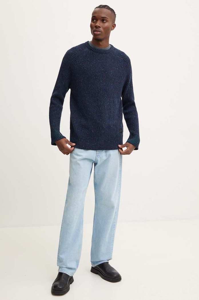 Vlnený sveter PS Paul Smith M2R.968Y.N22234 tmavomodrá AW24
