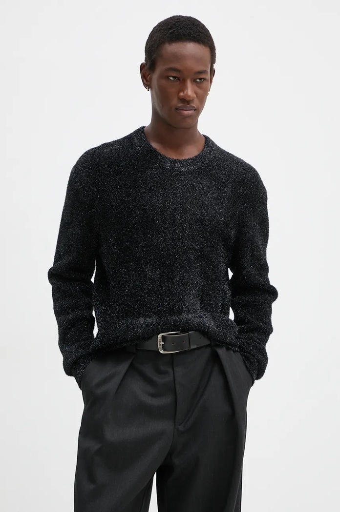 Кашмирен пуловер The Kooples вълна черен HPUL29023K