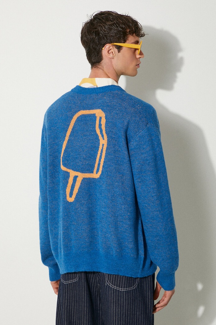 Odzież ICECREAM kardigan z domieszką wełny Popsicle Cardigan IC24216 niebieski