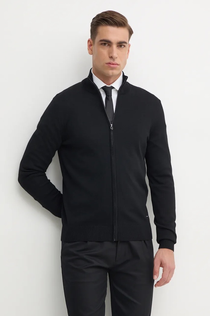 Joop! cardigan din lana uni negru 30032605