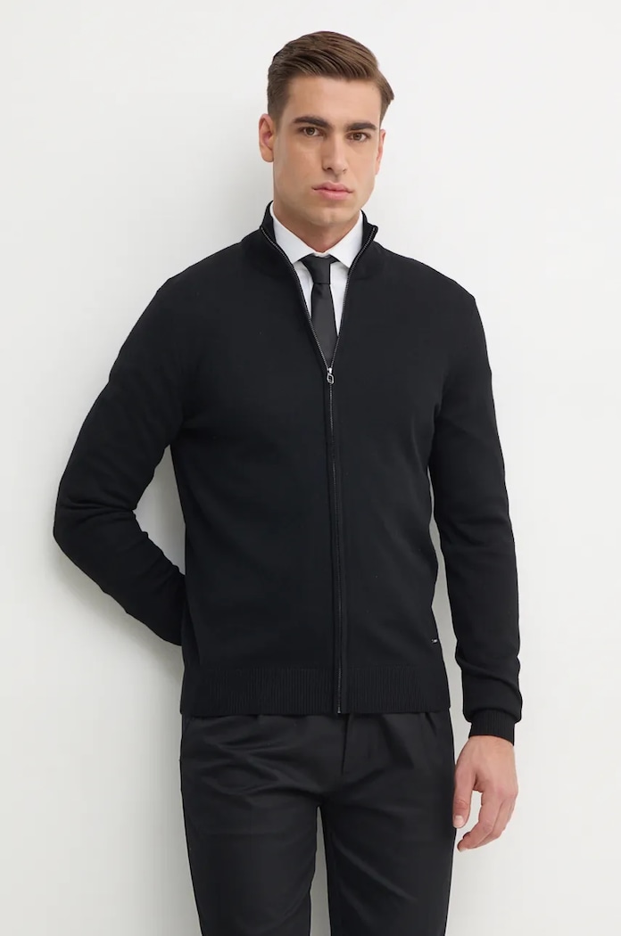 Joop! cardigan din lana uni negru 30032605