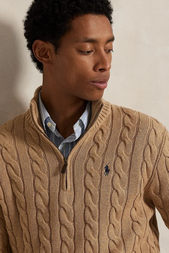 Polo Ralph Lauren pulover de bumbac bej 710810841