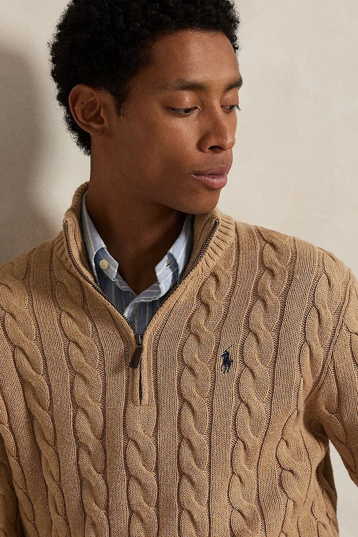 Polo Ralph Lauren pulover de bumbac bej 710810841
