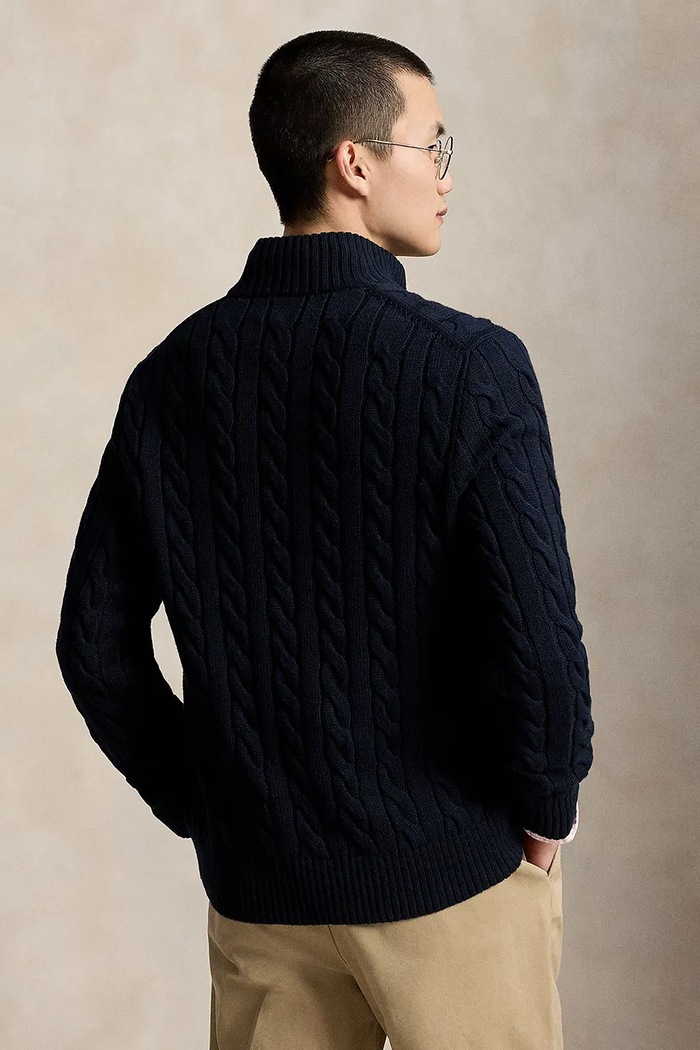 Polo Ralph Lauren Sweter męski bawełniany 710810841 granatowy SS26