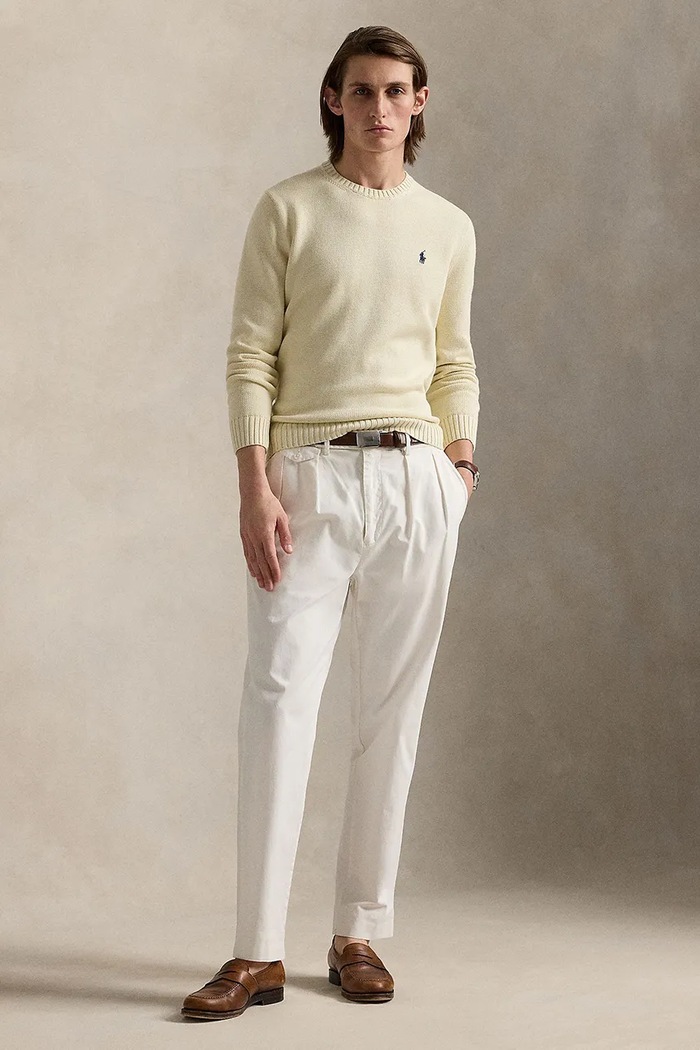 Ρούχα Βαμβακερό πουλόβερ Polo Ralph Lauren 710810846 μπεζ