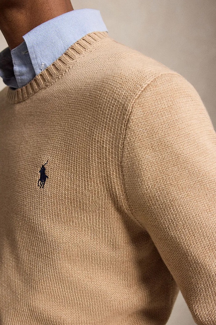 Sweter męski bawełniany Polo Ralph Lauren 710810846 beżowy