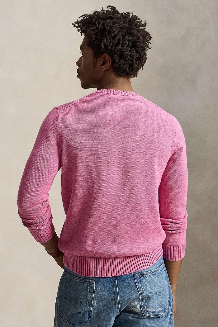 Polo Ralph Lauren Sweter męski bawełniany 710810846 różowy SS26