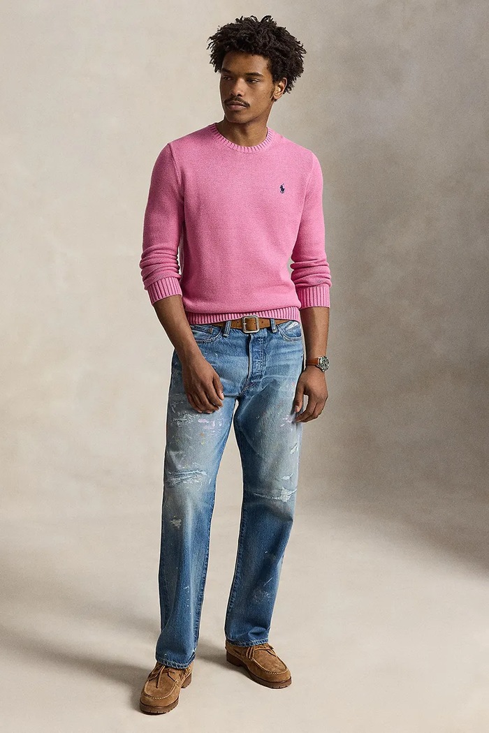 Odzież Polo Ralph Lauren Sweter męski bawełniany 710810846 różowy