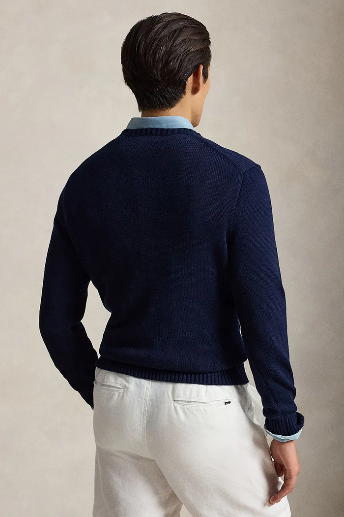 Polo Ralph Lauren sweter męski bawełniany 710810846 granatowy SS26