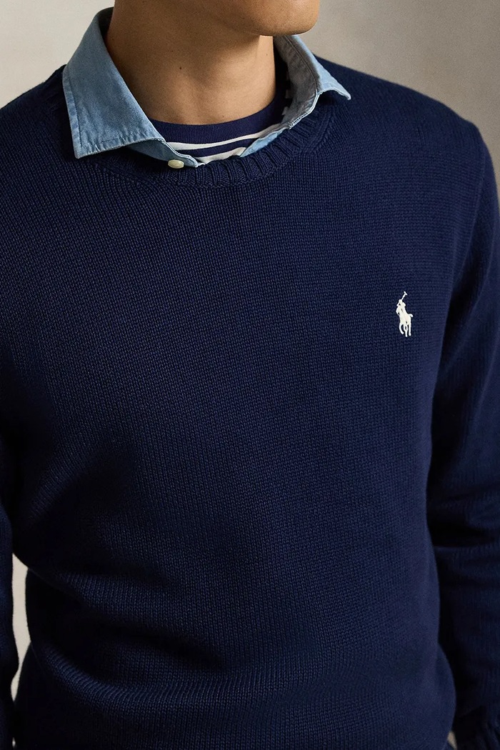 Polo Ralph Lauren sweter męski bawełniany granatowy 710810846