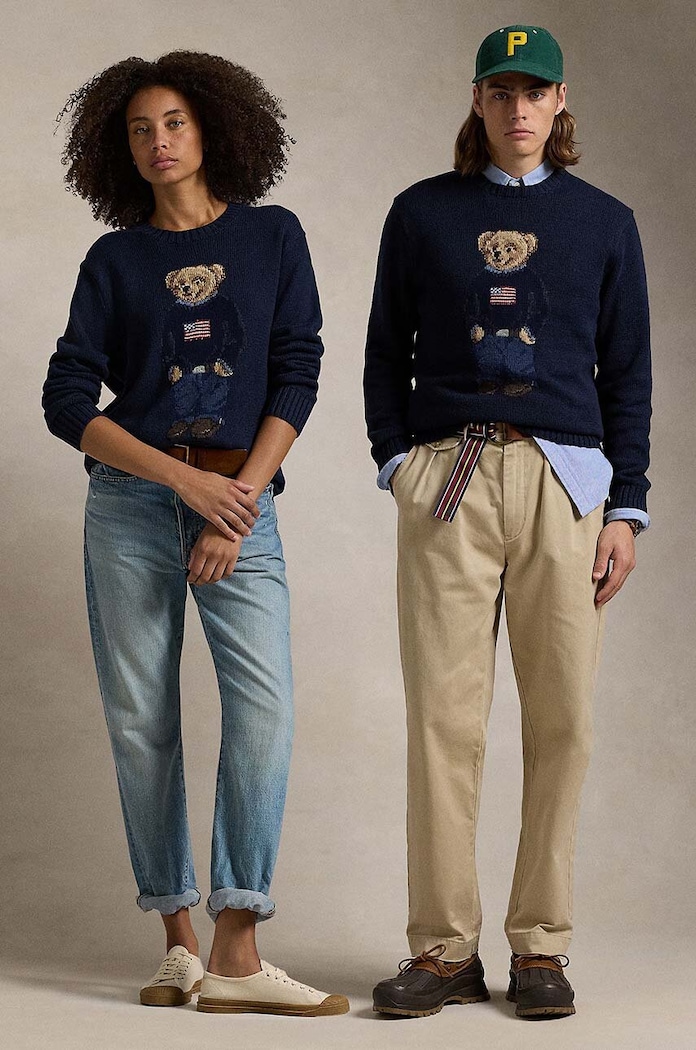 Polo Ralph Lauren sweter z domieszką lnu granatowy 710946137