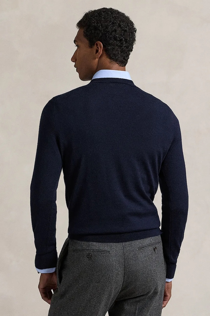 Vuneni pulover Polo Ralph Lauren 710946143 mornarsko plava AW25