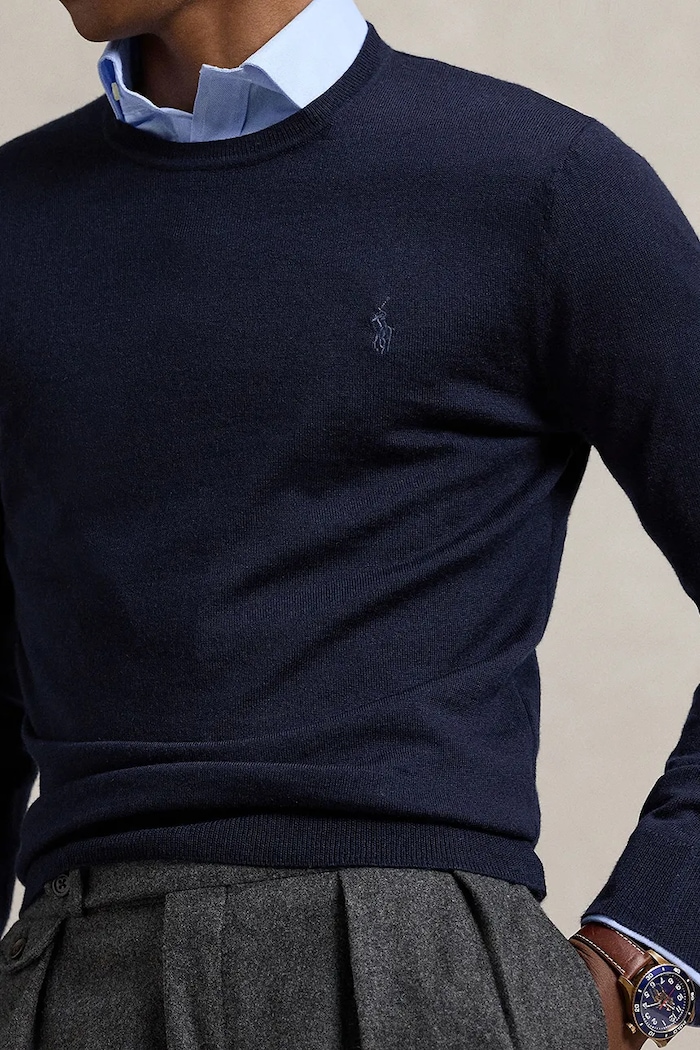 Vuneni pulover Polo Ralph Lauren mornarsko plava 710946143