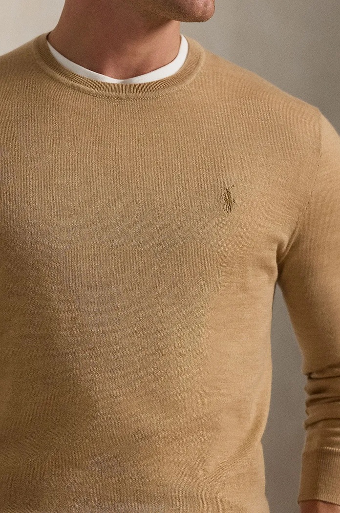 Μάλλινο πουλόβερ Polo Ralph Lauren καφέ 710946143