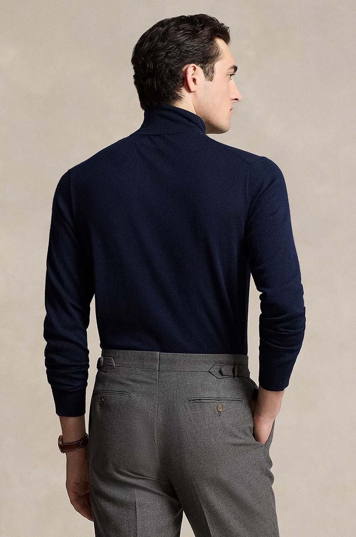 Volnen pulover Polo Ralph Lauren 710946145 modra AW25