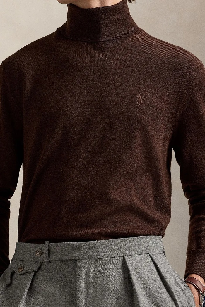 Vuneni pulover Polo Ralph Lauren smeđa 710946145