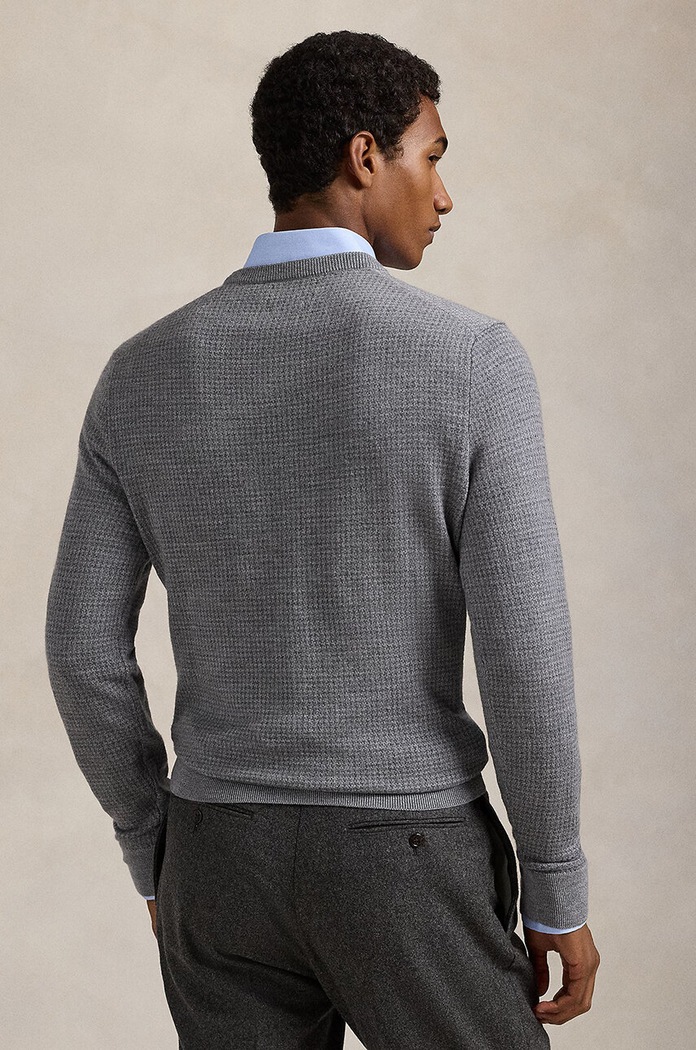 Polo Ralph Lauren sweter wełniany 710949280 szary AW25